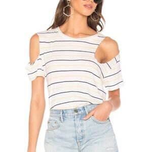Revolve | LNA Gaze asymmetric striped tee shirt